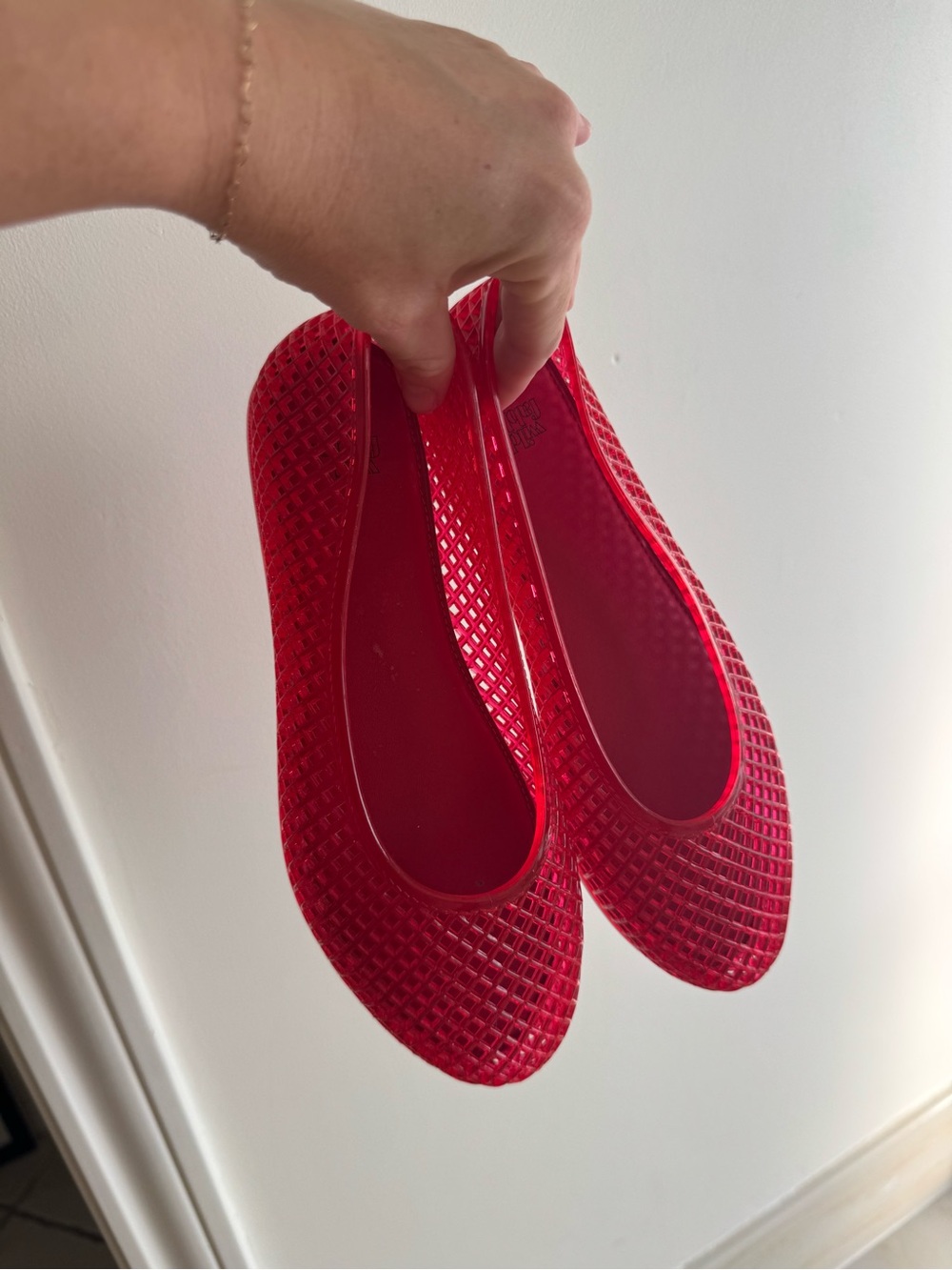 wild fable Red Jelly Ballet Flats - Slip-On Textured Flats